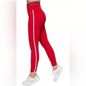 EleVen by Venus Williams Retro Daze 7/8 Leggings Women's Sm Apple Red White Trim
